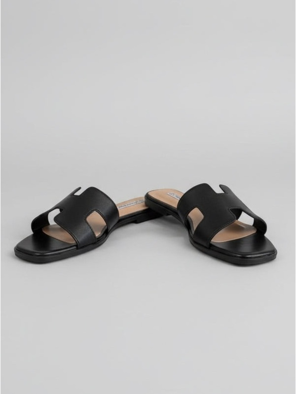Trendy Black H-Shaped Slide Sandals